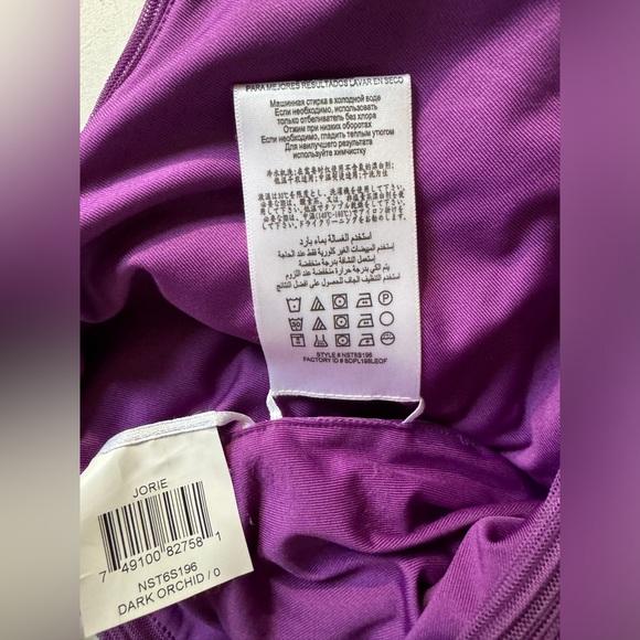 BCBG MaxAzria Jorie Dark Orchid Tulle Tiered Sheath Dress Size 0 - Picture 11 of 14